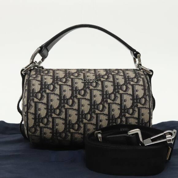 DIOR Trotter Canvas Oblique Shoulder Bag Blue - Picture 14 of 14